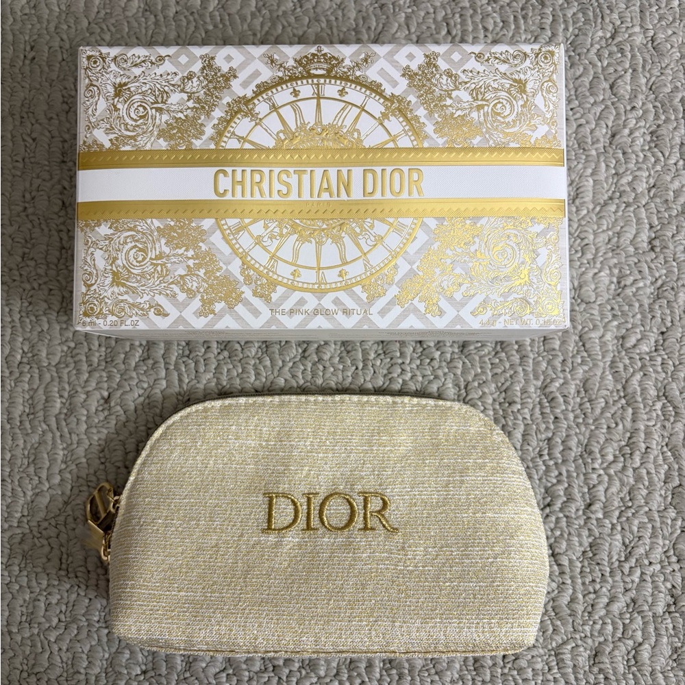 Dior Gold Cosmetic Bag